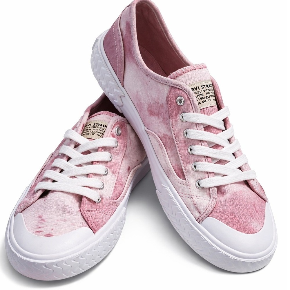 Levi's Womens Mdrn Lo DF Fashion Lo-Top Skate Sneaker Pink TieDye LaceUp Size 9